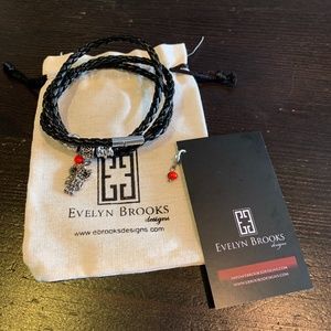 Evelyn Brooks Leather and Silver Owl Bracelet